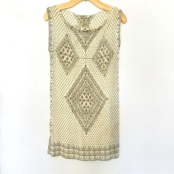 Mes Demoiselles Paris Sleeveless Ivory Summer Dress Drape Neck Size 38 US Size 6 - Picture 1 of 4